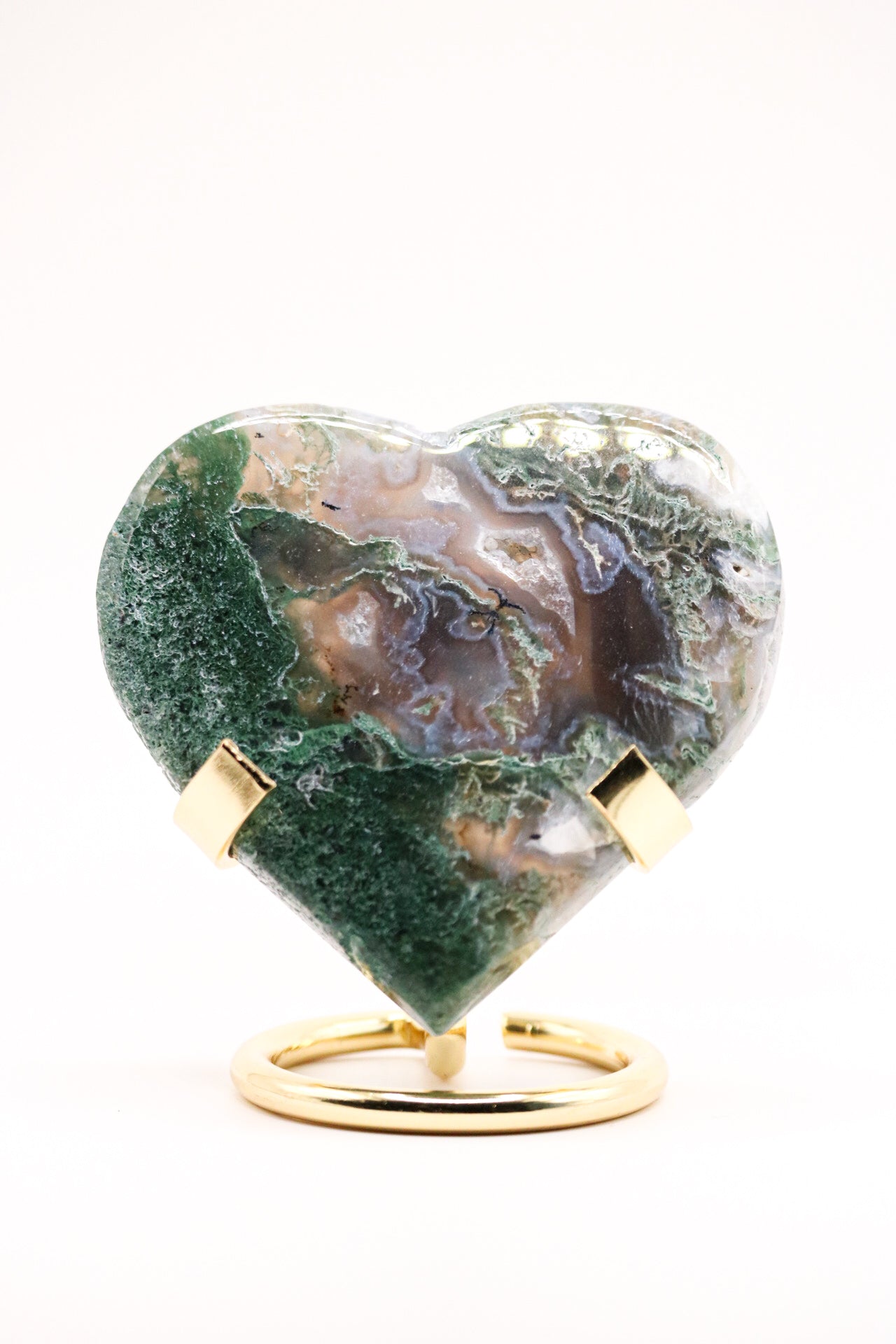 Moss agate heart