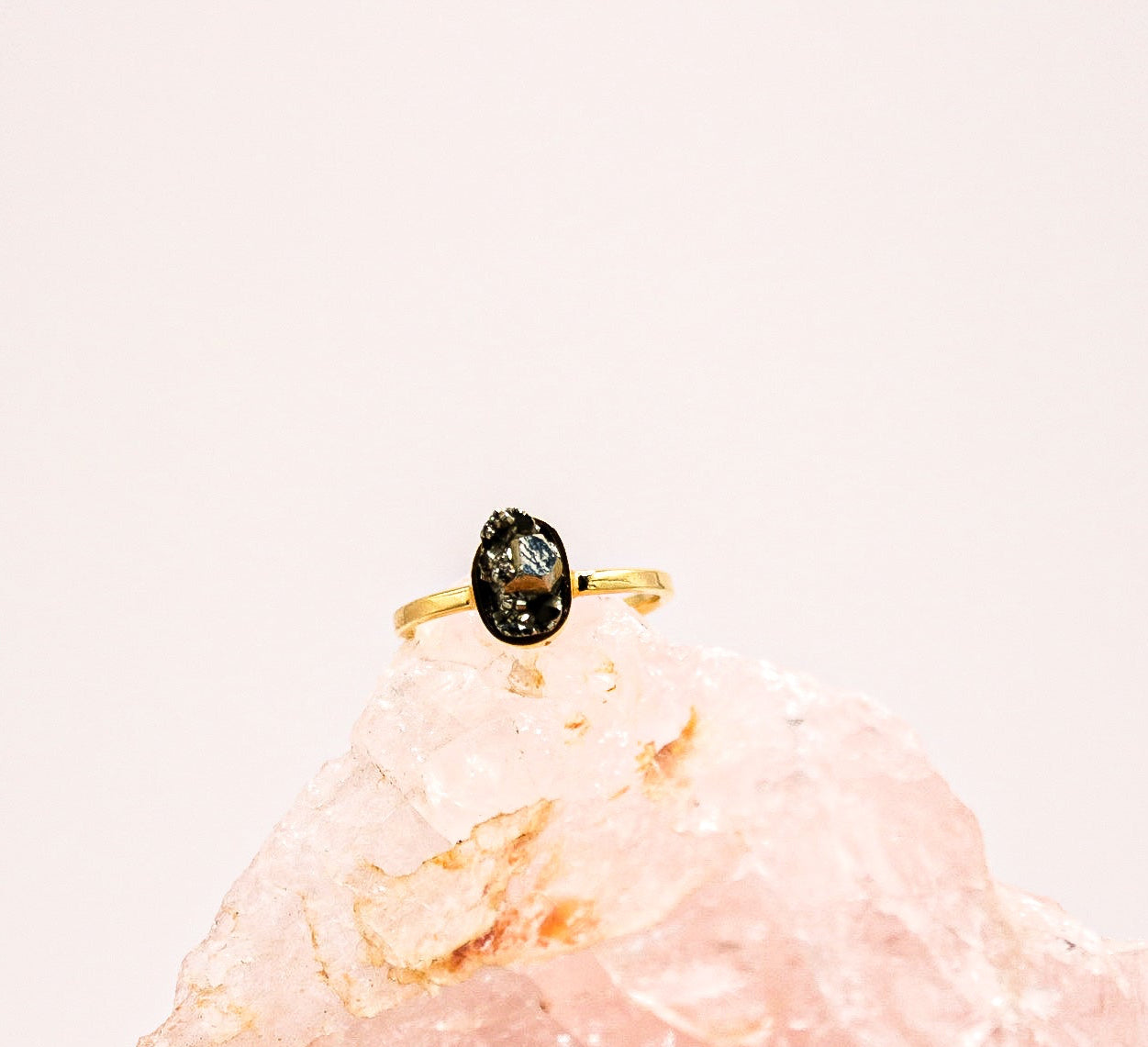 Pyrite ring - gold plated