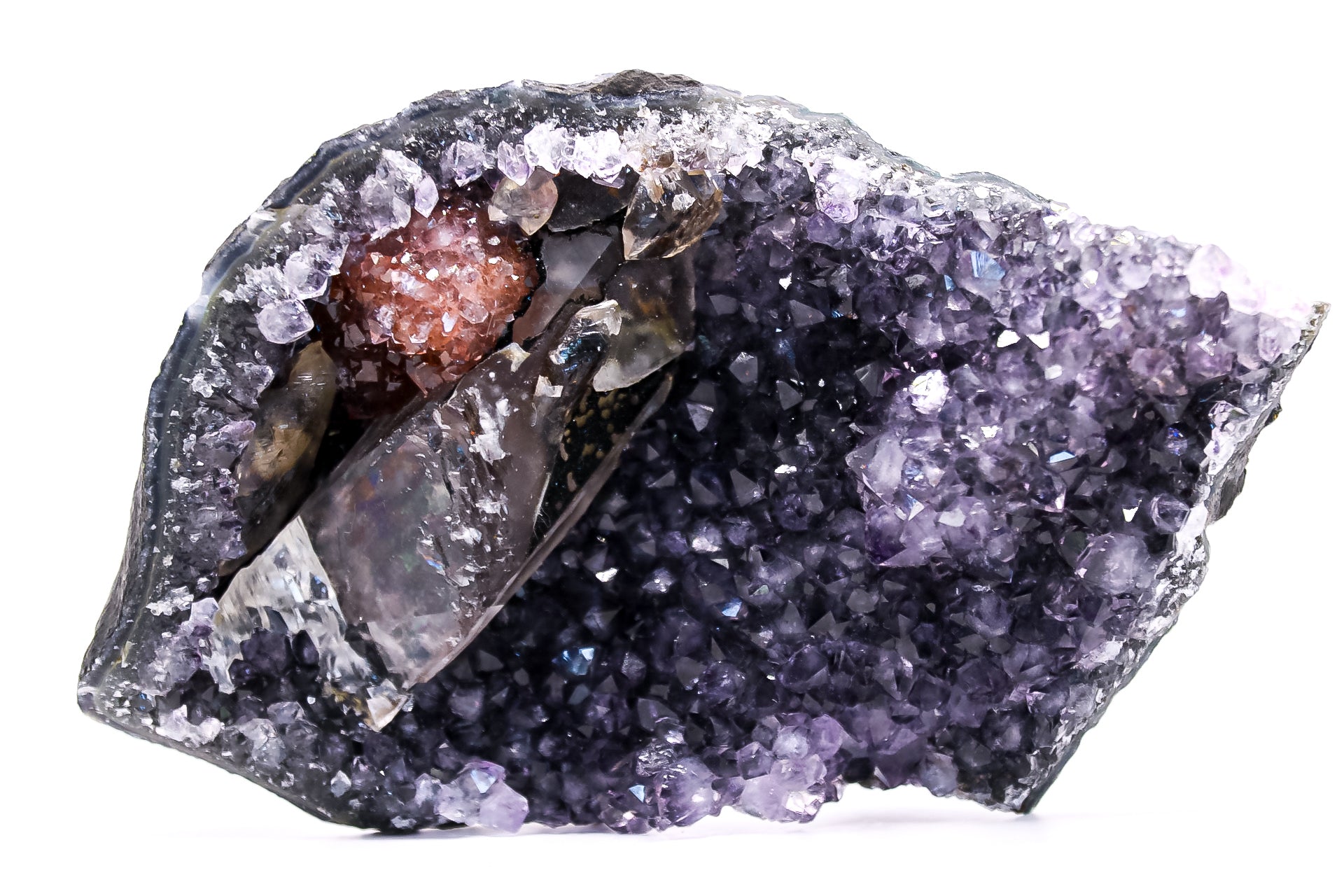 Amethyst with clear quartz