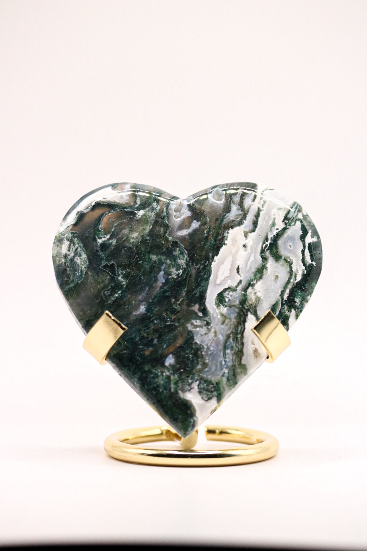 Moss agate heart