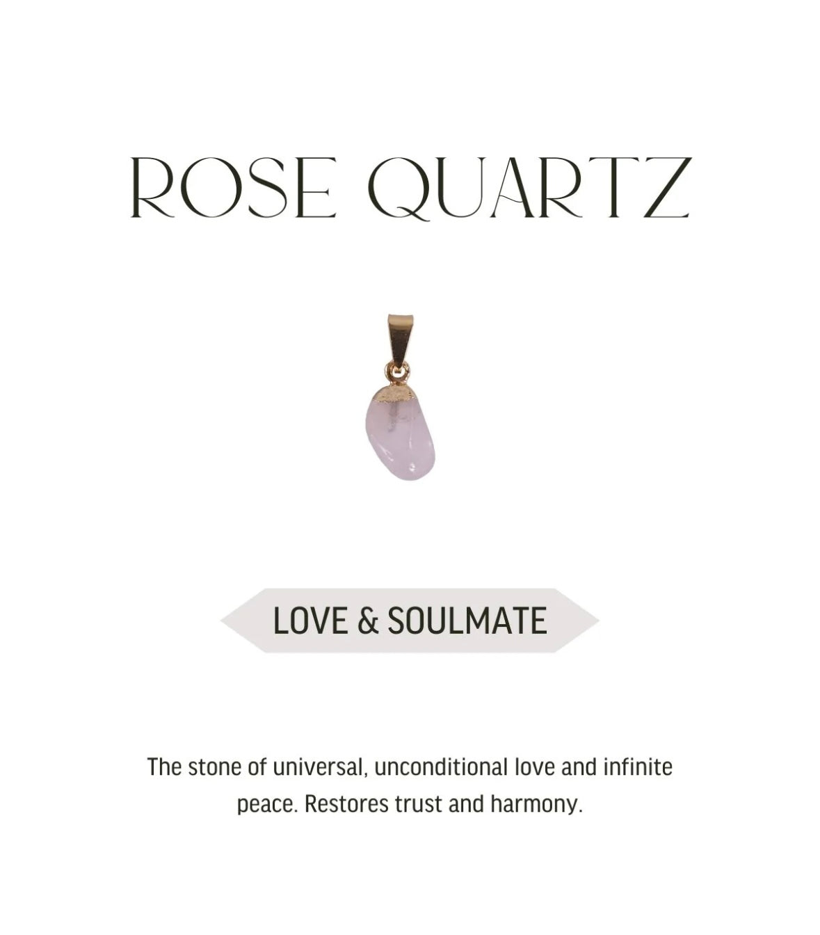 Mini pendant Rose Quartz - Gold plated