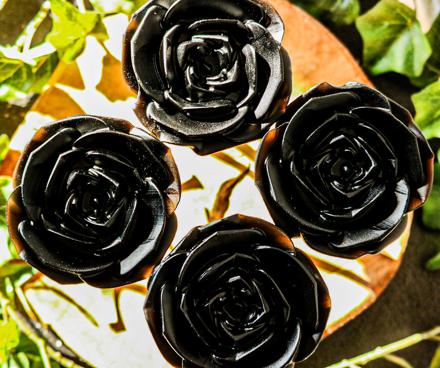 Black obsidian rose