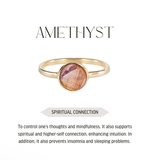 Amethyst - Briolette ring - Gold plated