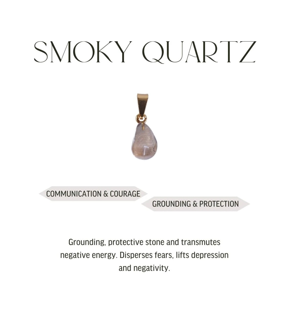 Mini pendant Smoky Quartz - Gold plated
