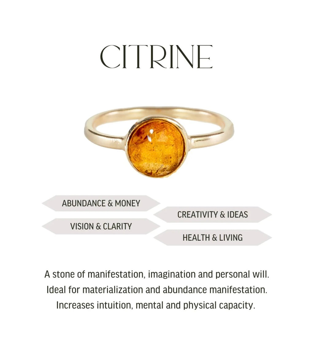 Citrien - Briolette ring - Gold plated
