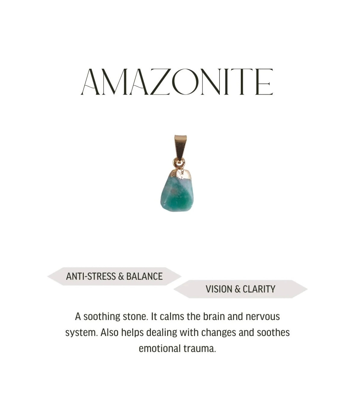 Mini pendant Amazonite - gold plated