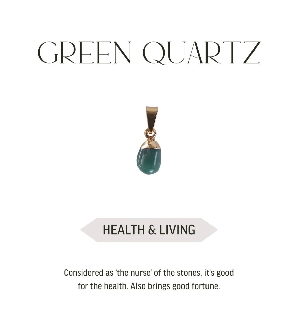 Mini pendant Green Quartz - Gold plated