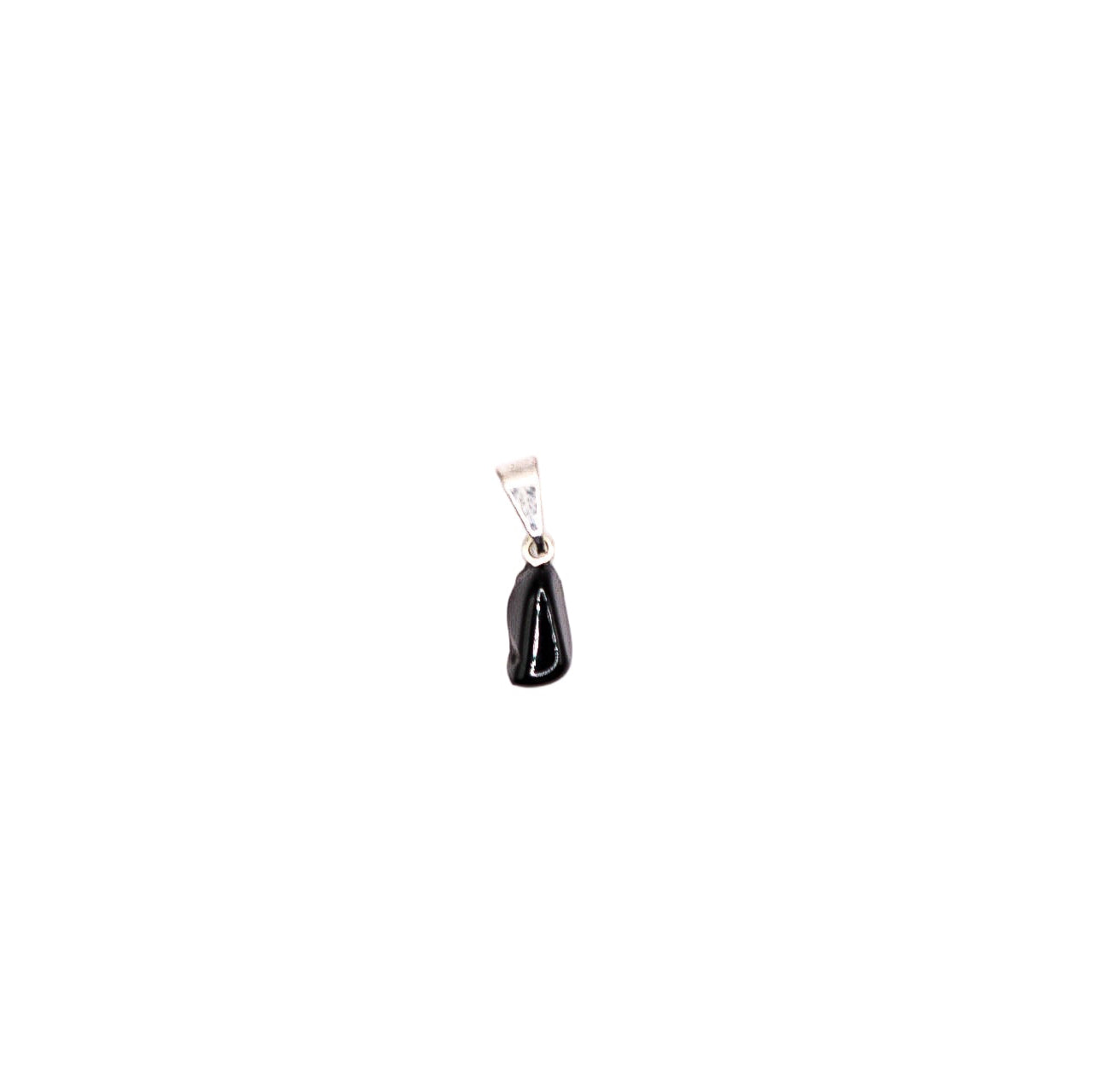 Mini pendant black tourmaline - silver plated
